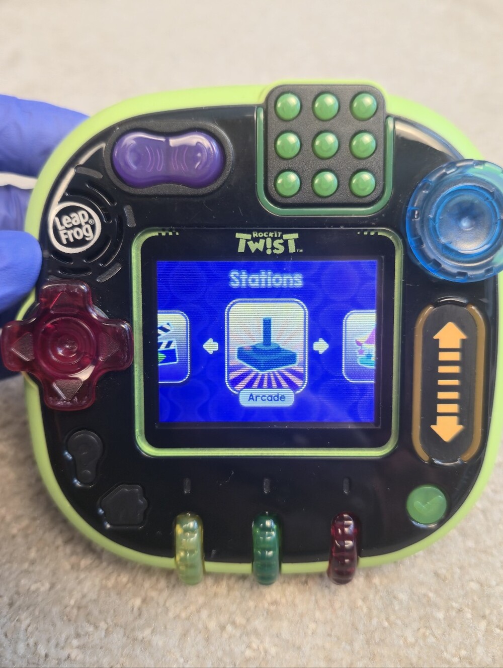 Leap Frog RockIt Twist Handheld Learning Game GREEN - TESTED WORKING